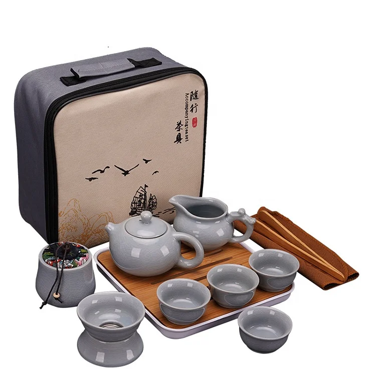 

Top Selling Ceramic Classic Traditional Kung Fu Tea Set with The Traveling Bag