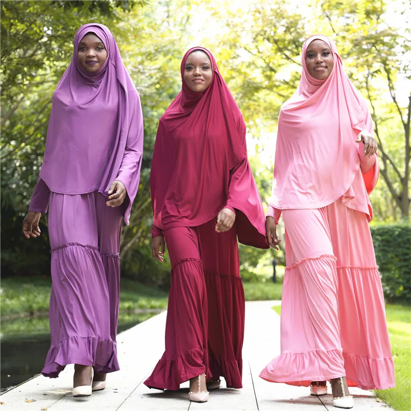 

2020 Latest Simple Plain Color Muslim prayer Abaya Hijab Scarf Dubai Islamic Clothing for Hijab Women Prayer Dresses, 8 color