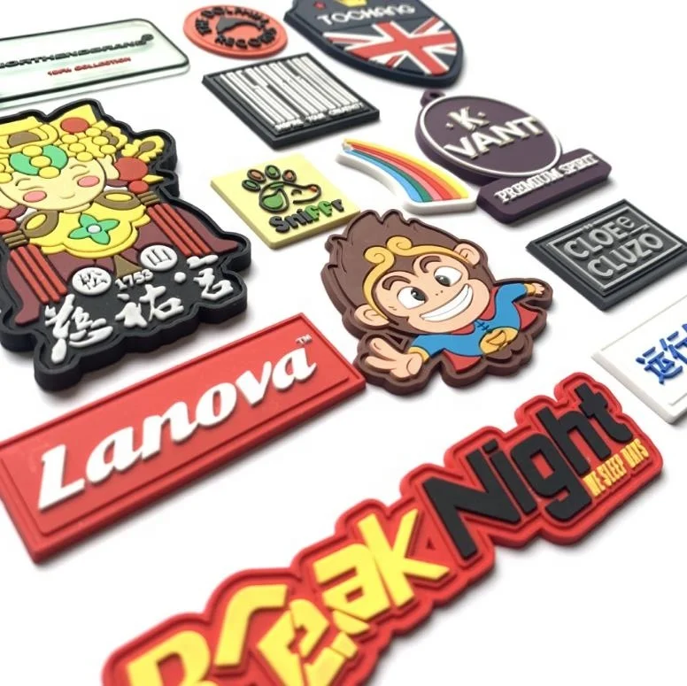 

Customized Clothing luggage baggage Tag 3D rubber patch labels PVC Patches Private Logo Sew on Garment Label, Customers' requests