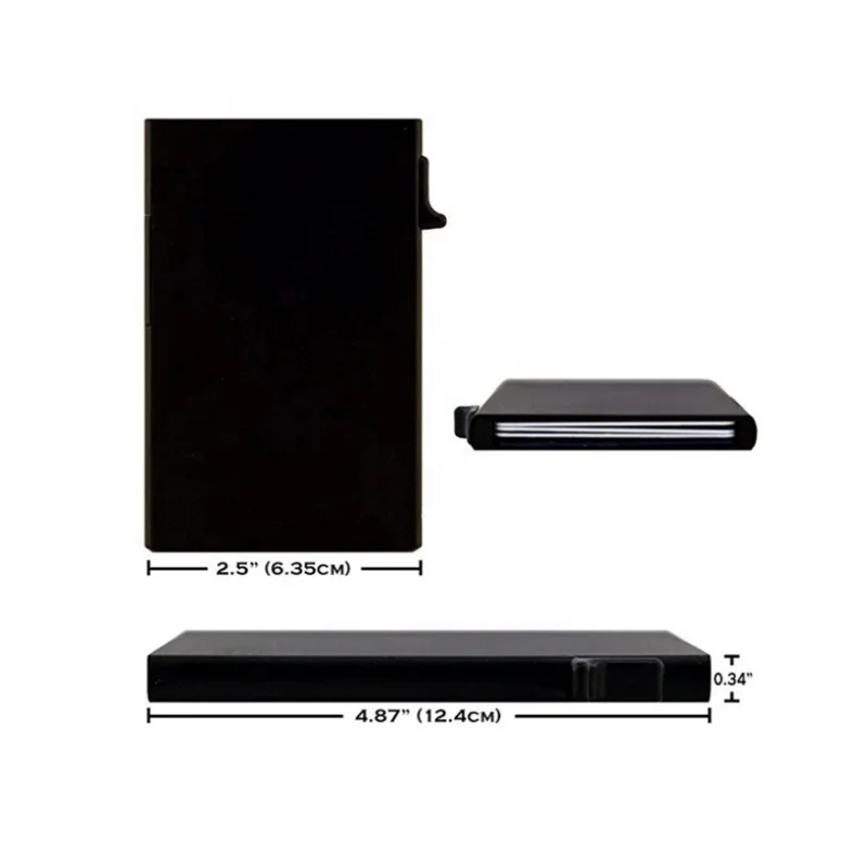 

Customized High-end Metal Aluminum Leather Wallet Rfid Side Launched Pop Up Credit Cards Holder