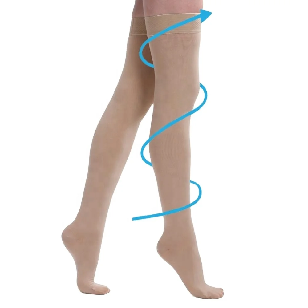 

Medical thigh high compression socks medical stockings varicose veins, Nude, black