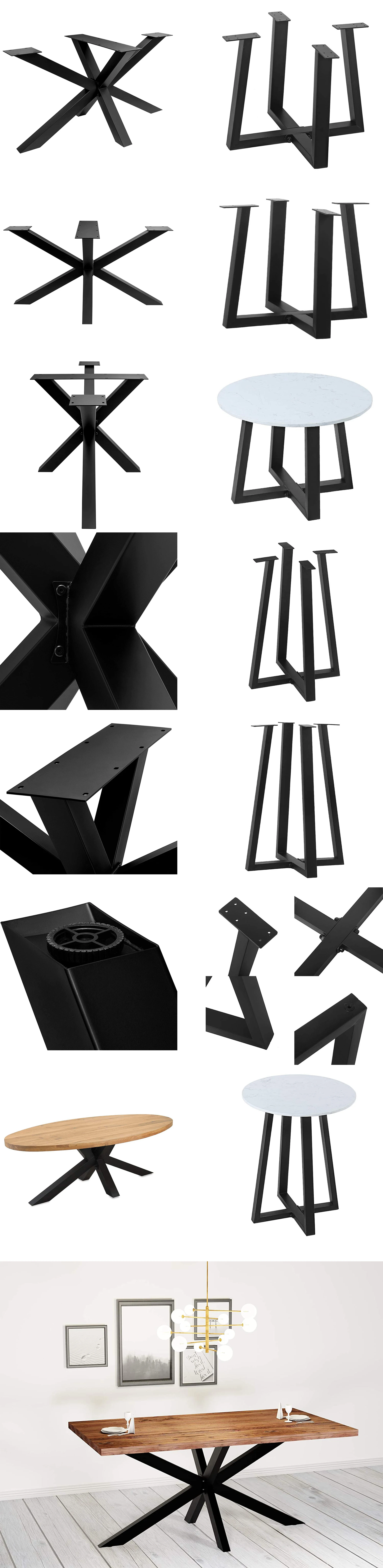 Metal Table Base Black Dinning Large Cross Frame Round Pedestal Coffee Industrial Cast Iron