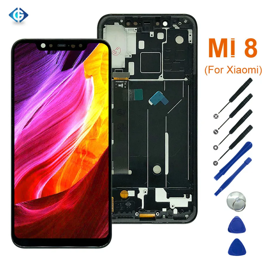 

Mi 8 Display for Xiaomi Complete with Touch Screen Digitizer LCD for Xiaomi mi 8 TFT, Black white gold blue