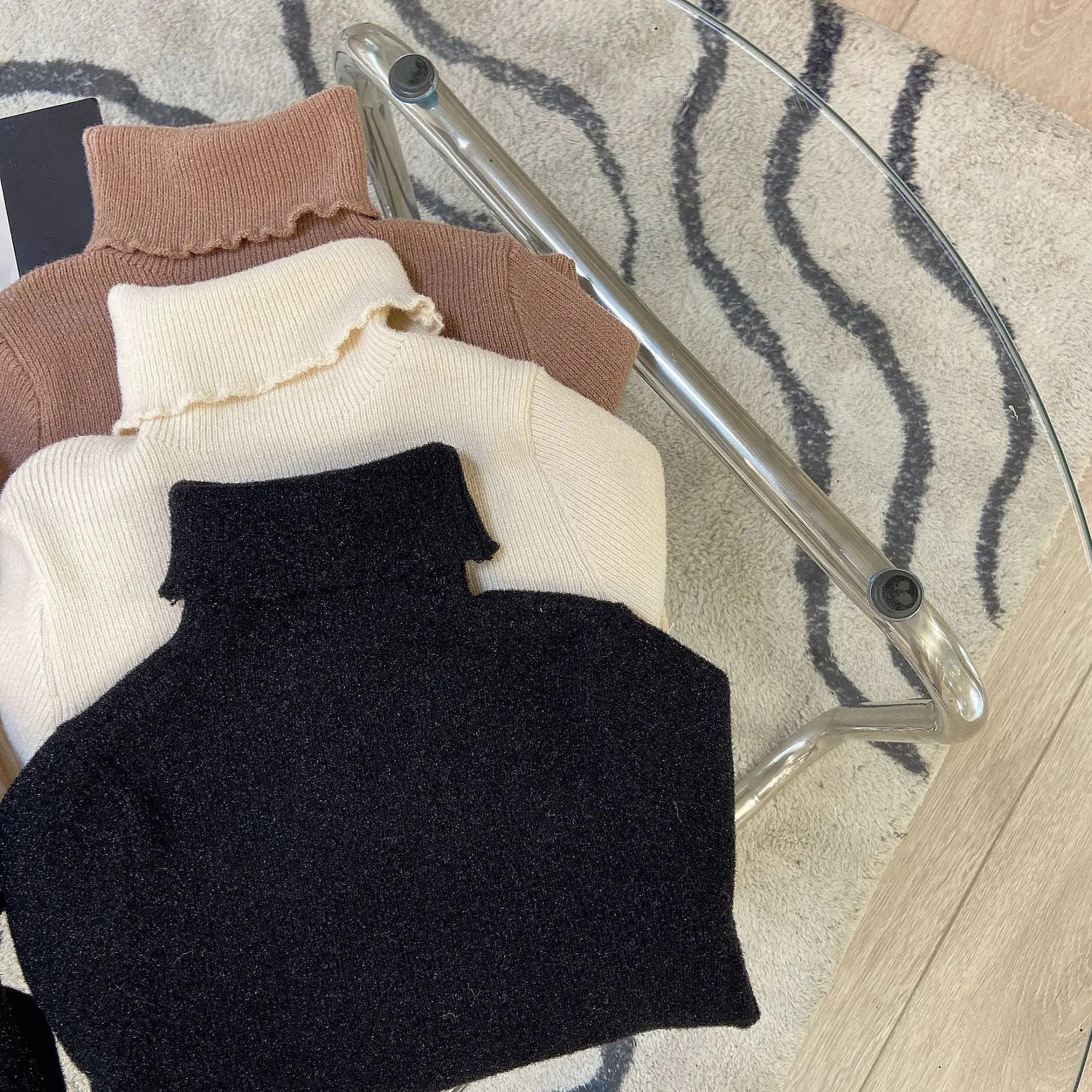 

0617 winter kids clothing little baby girls' sweaters solid Turtleneck children clothes boutiques 0421A21647-1