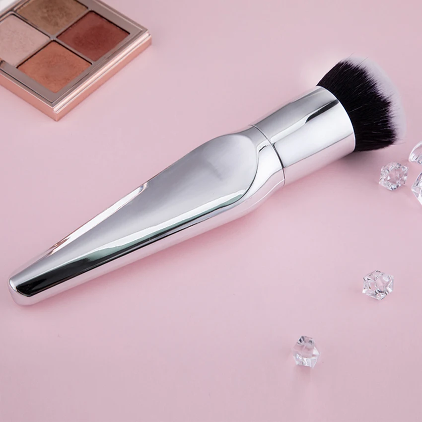 

1 pcs silver handle makeup brush set pointed metallic makeup brush, Black