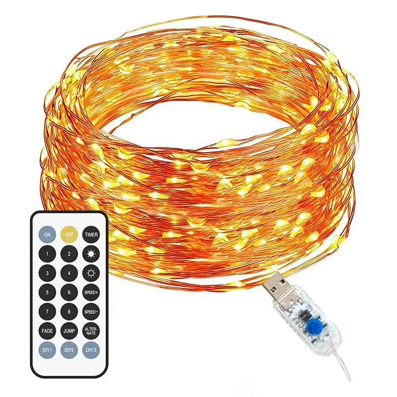 Waterproof RBG 16 Color Christmas Decoration Changing Remote Control LED Copper Wire String Light