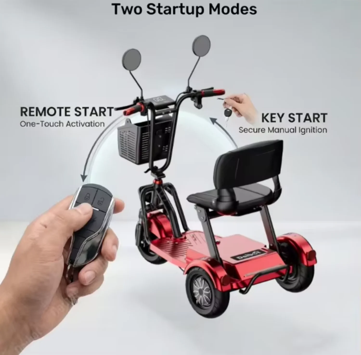 Family Double Motor Electric Scooter Senior Folding Removable Battery/Basket 48V 1000W Powerful Electric Tricycle Adults Girls