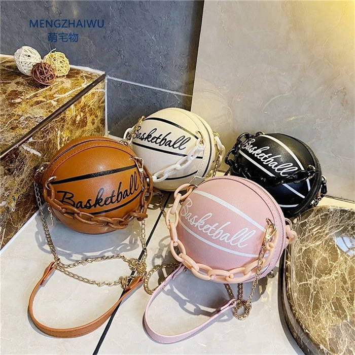 

2021 new fashion tote handbags for women ladies shoulder bag creative COOL Basketball shaped design PU leather messenger bag