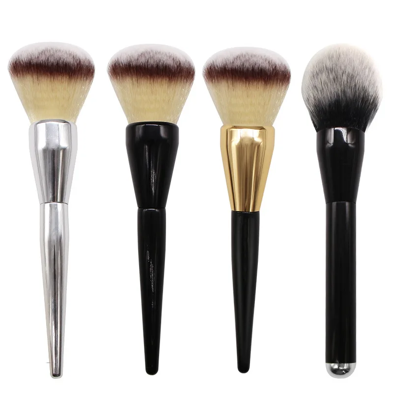 

Single flame brush Foundation Cosmetic Brush make up accessories Private Label 1pc high quality makeup brush, Black, silver, black&white, black&grey