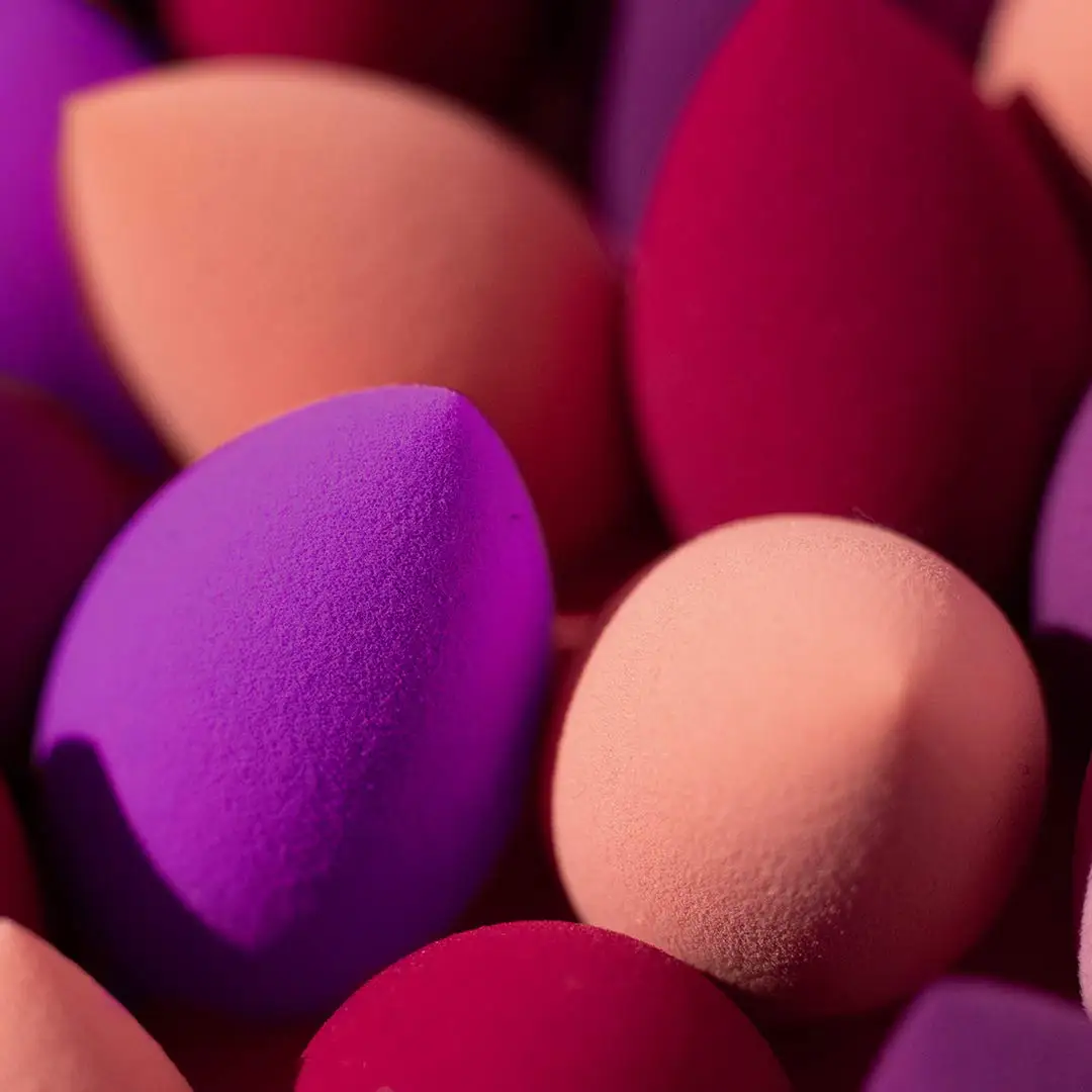 

Amazon hot sell makeup blender promotional konjac sponge colorful beauty accessories eggs happy face sponge, Multi colors