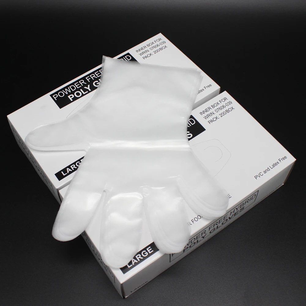 

wholesale manufacturer cheap thin TPE or PE plastic disposable gloves to protective hand in kitchen for food supplier, Clear or blue or customized