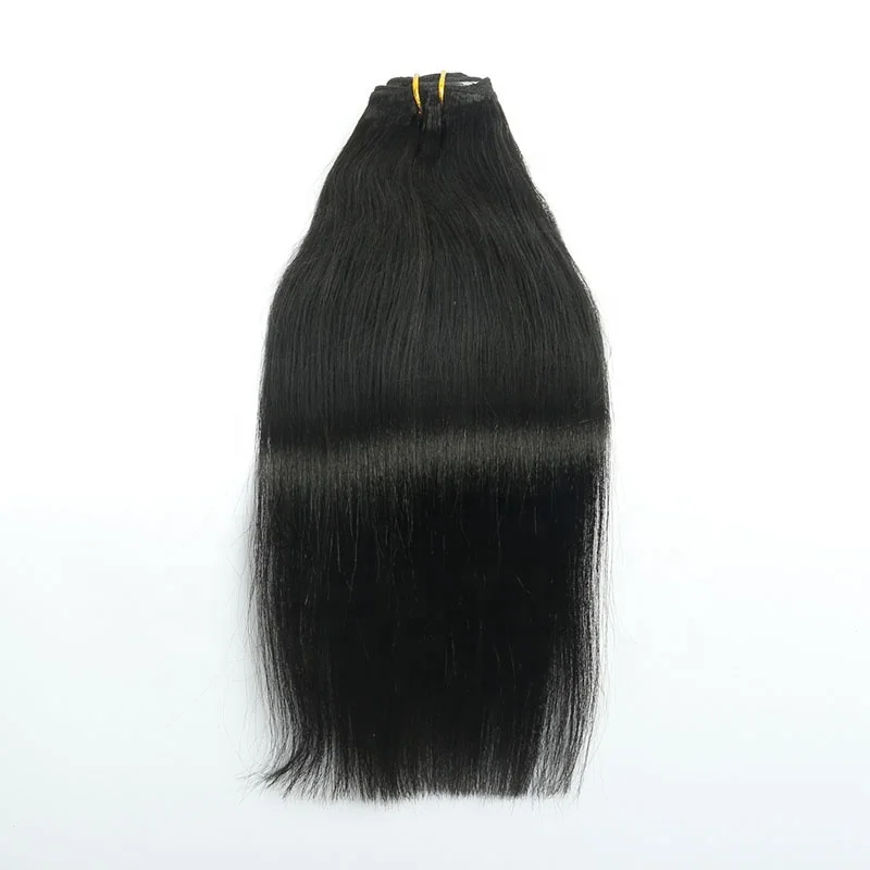 

Hot Selling Brazilian Raw Natural Black Yaki Straight Hair Clip Ins Yaki Straight Clip In Remy Hair Extensions Clip In