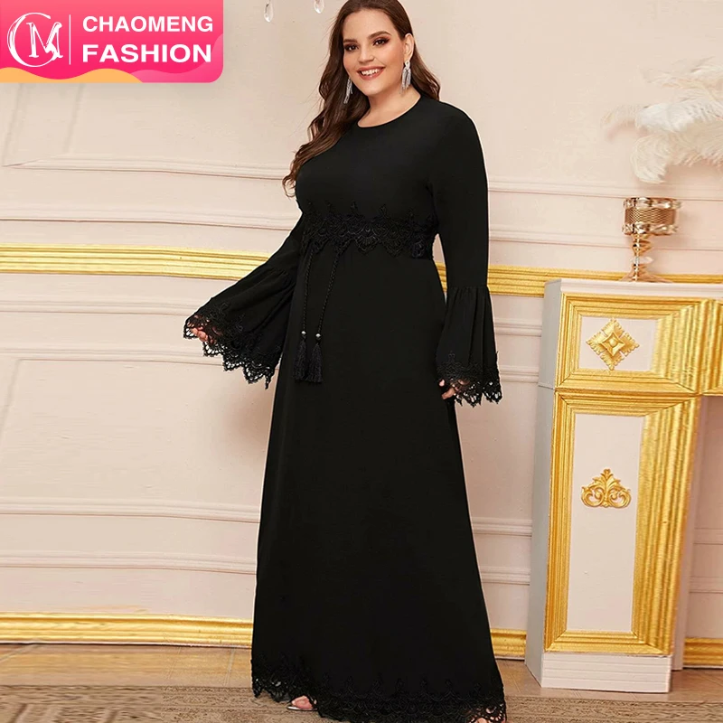 

16001# Black Abaya 2021 Summer New Style Women Embroidered Simple Jilbab For Muslim Women