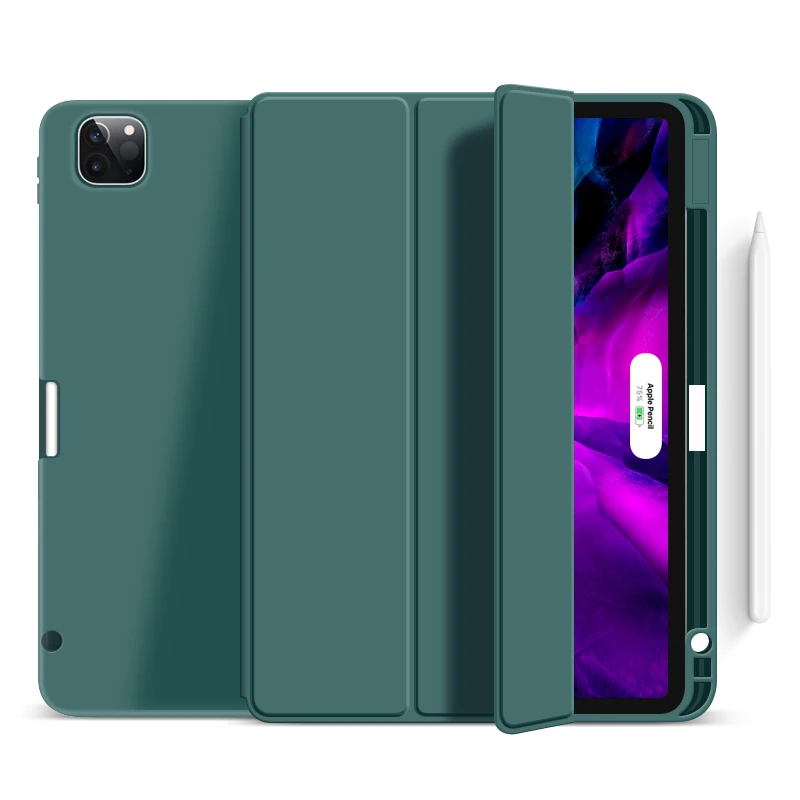 

Tri fold soft TPU Case pencil holder on the right Cover Stand For ipad 2020 pro 12.9