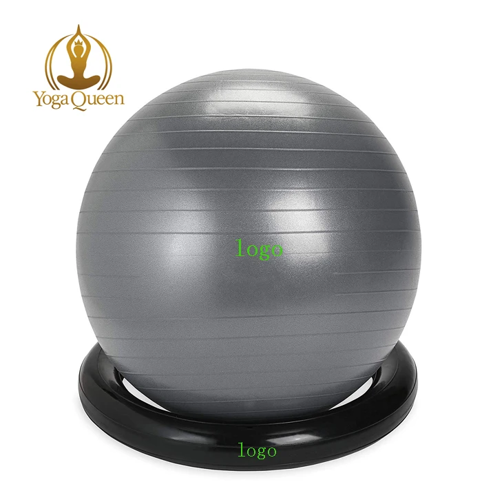 Yoga Ball With Stability Base /set With Handles + Workout Ball Pump