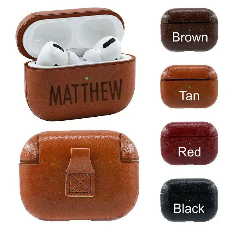 

HuaMJ 2020 Custom Fashion Luxury Fancy Personalized Leather case for airpod pro case luxury for airpod pro case cover, As pics or custom