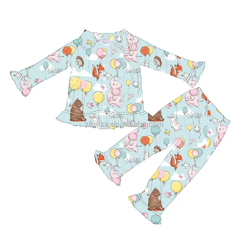 

New Arrival Girls Outfits Matching Family Pajamas Elephant Animals Kids Pajamas, Picture