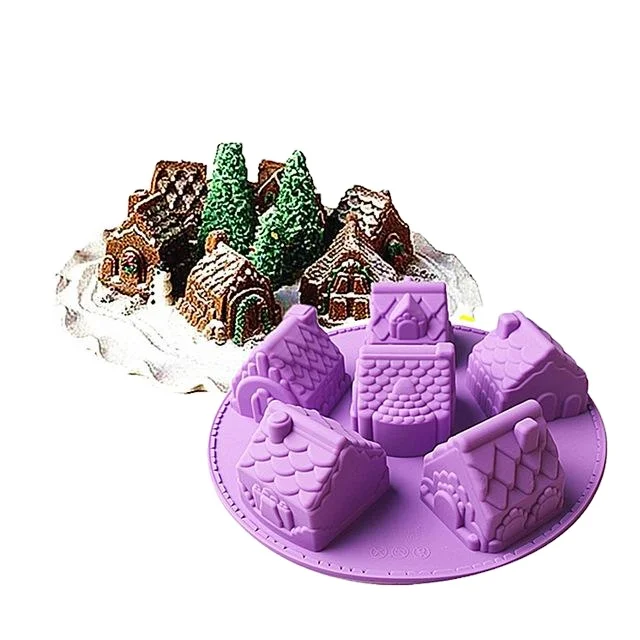

High Quality Silicone molds for cake decorating House Shape Silicone Cake Mold for chrismas party