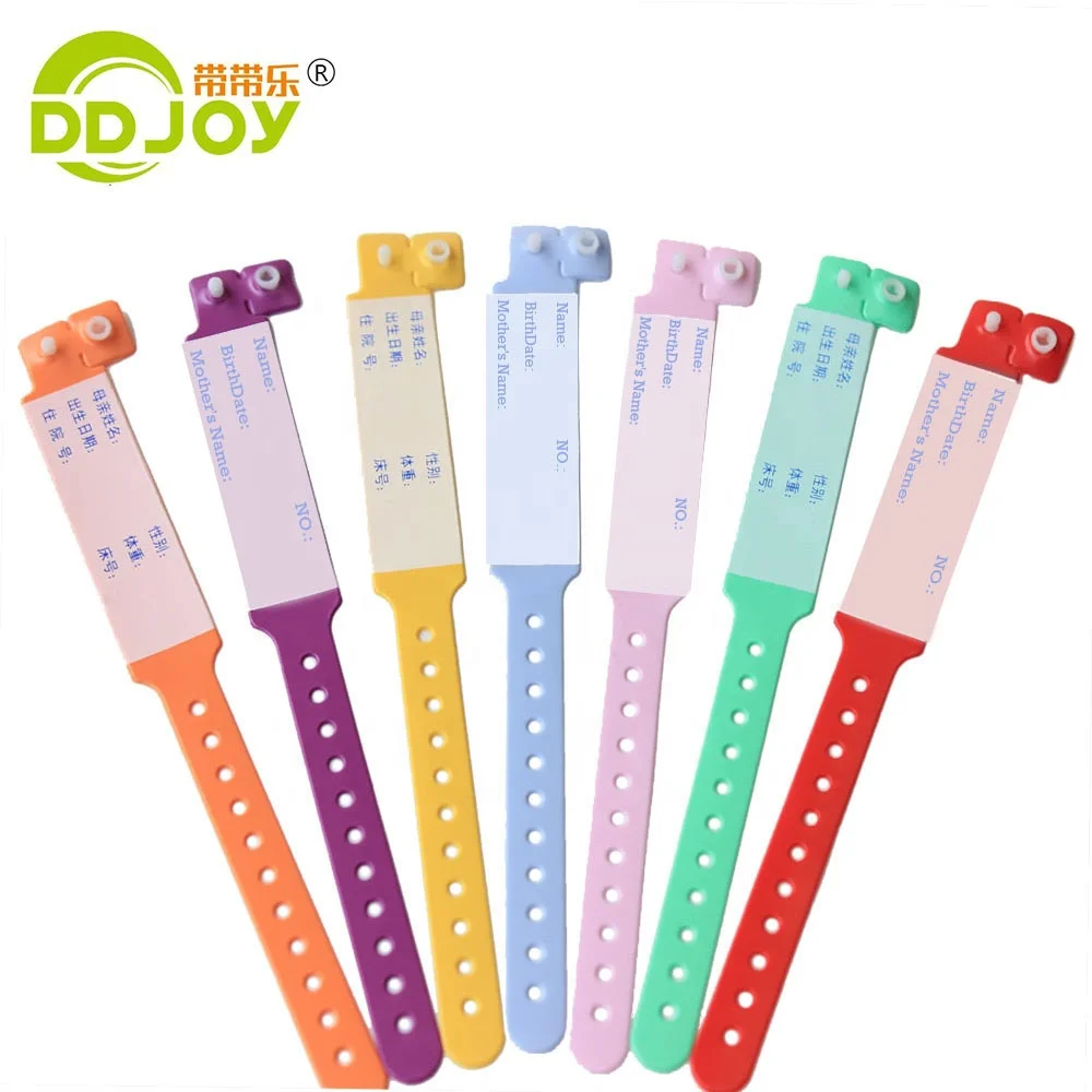

Newborn Baby Name Plastic Hospital PVC Wrist Band / Bracelets, Blue,pink,red,yellow about 7 colors