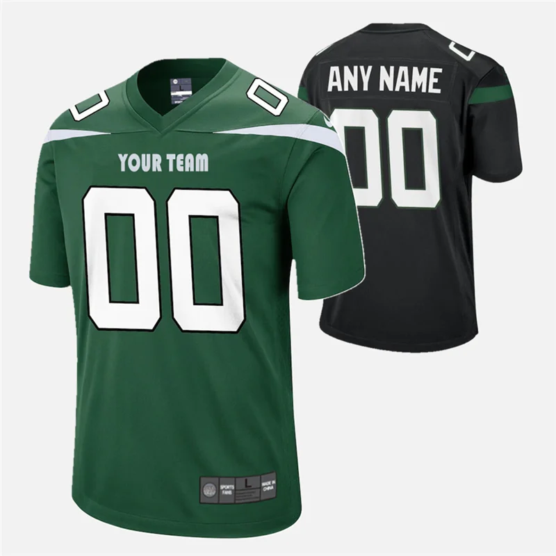 

Cheap Custom Green Black White New York Football Jersey For Men Women Kids, Custom accepted