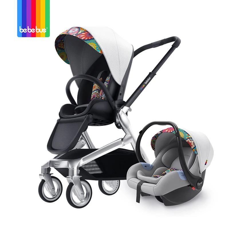 

2021 Baby stroller factory supplier infants prams folding baby pushchair, White/yellow/blue