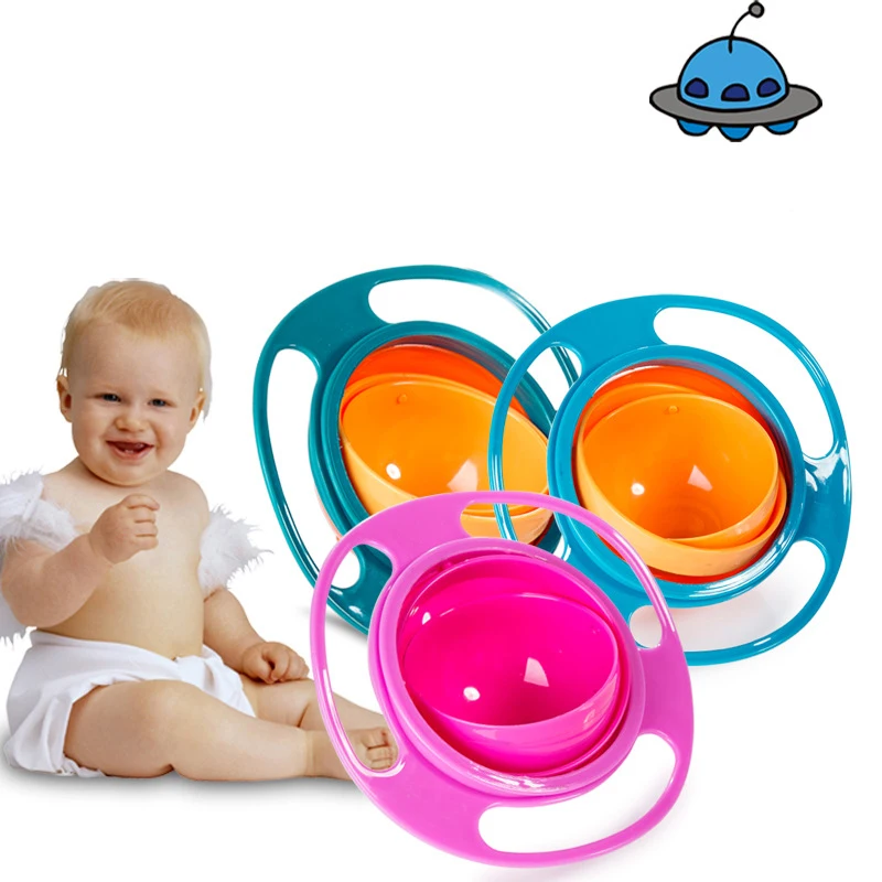 

Universal Gyro Bowl Practical Design Children Rotary Balance Novelty Gyro Umbrella 360 Rotate Spill-Proof Solid Feeding Dishes