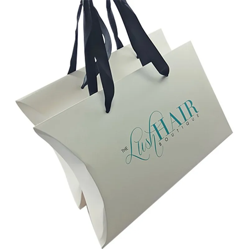 Custom Cardboard Packaging Case Hair Extensions Kraft Pillow Box