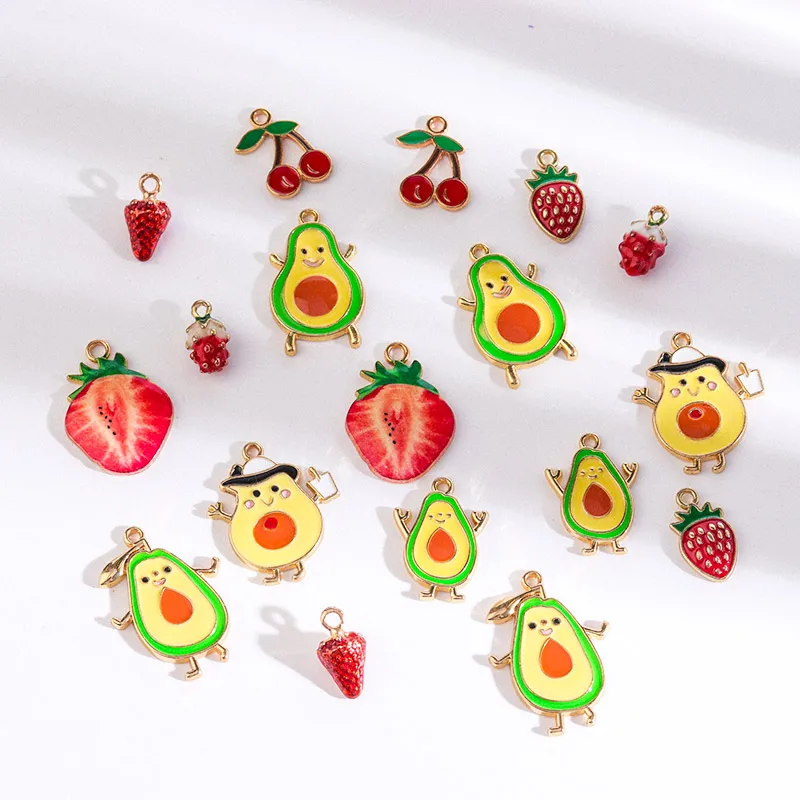 

jewelry wholesale Alloy drop oil fruit pendant charms enamel charms for jewelry making