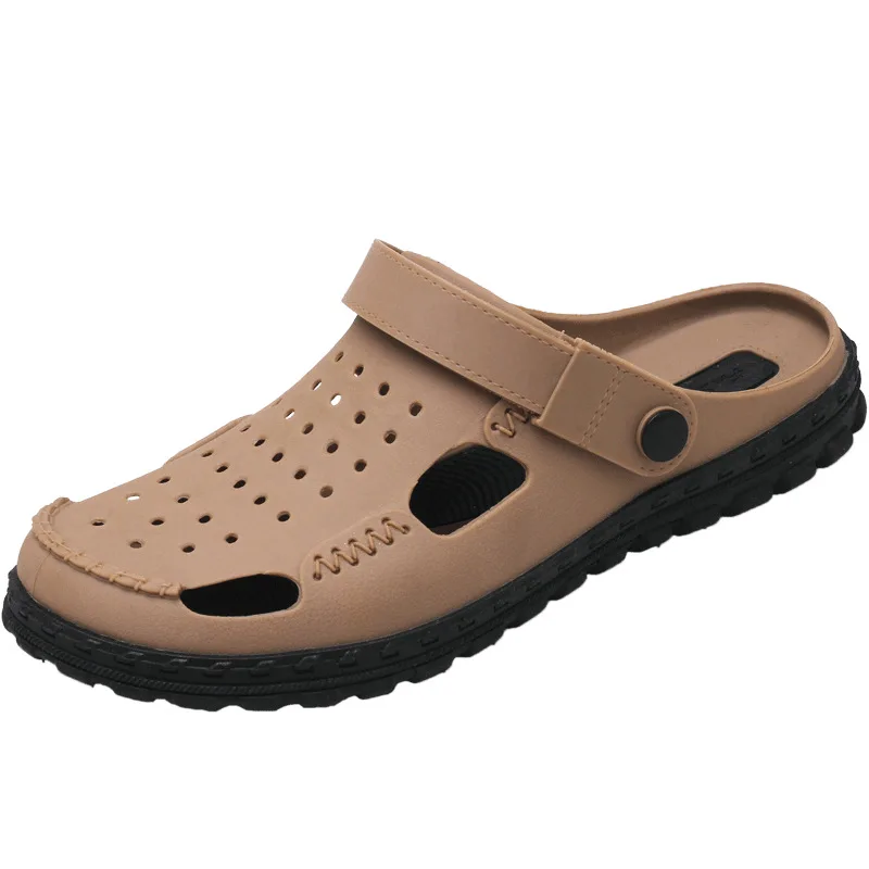 

Custom Model Men Half Drag Sandals Breathable Mesh Anti-Slip Hole Shoes Waterproof Beach Sandals