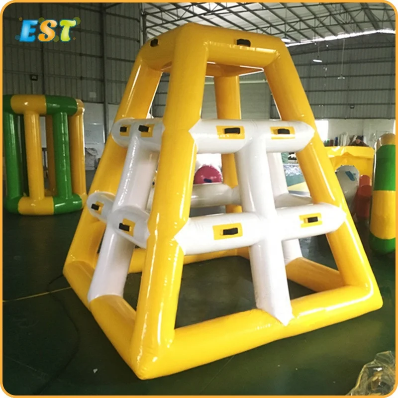

Lake Inflatable Water Park Slides PVC Inflatable Floating Water Slide For Sale, Blue, yellow, green white,