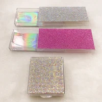 

Cute Bling diamonds Empty Lash Case Pink Silver Bling Eyelash Box without Eyelashes
