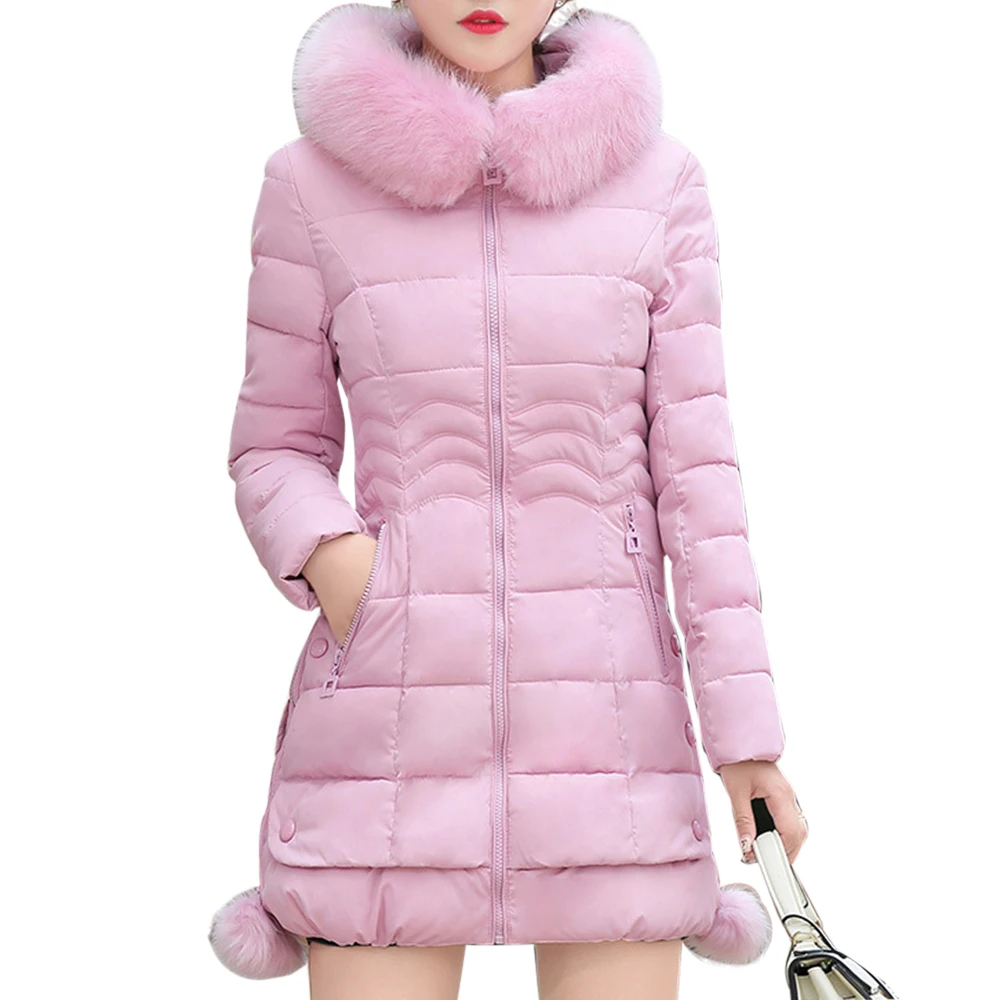 

2020 Fashion Winter Jacket Women Big Fur Hooded Thick Down Parkas X-Long Female Jacket Coat Slim Warm Winter Outwear
