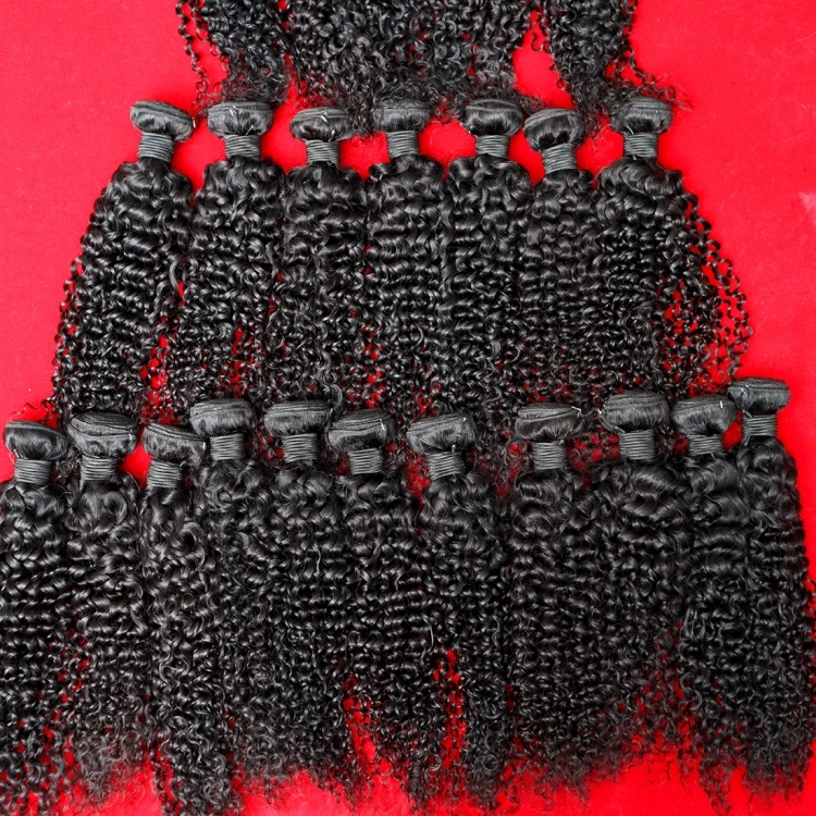 

kinky curly ready to ship wholesale price Human Hair natural black Human Hair Bundles With Closure for black woman