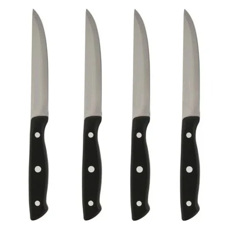 

Amazon Triple Riveted 4.5" Steak Knife Set, 4 Piece, Best Steak Knives, Silver