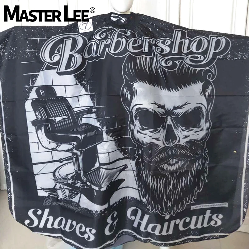 

Masterlee Custom logo Professional high quality hairdressing waterproof Barber capes for salon, Black and white