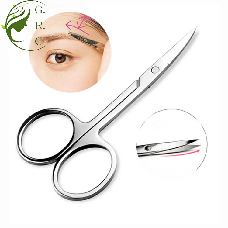 Custom Logo Stainless Steel Professional Beauty Eyebrow Scissors
