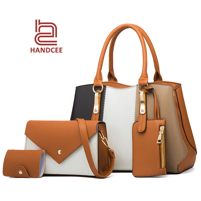 

Wholesale Summer Shoulder 4 In 1 Set Luxury Purse Tote Bag Leather Handbag, Customized color