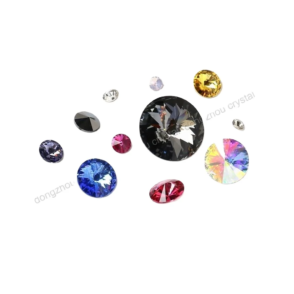 

Dongzhou Crystal round rivoli crystal fancy stone point back K9 Crystal wholesale Rhinestone for jewelry clothes accessories