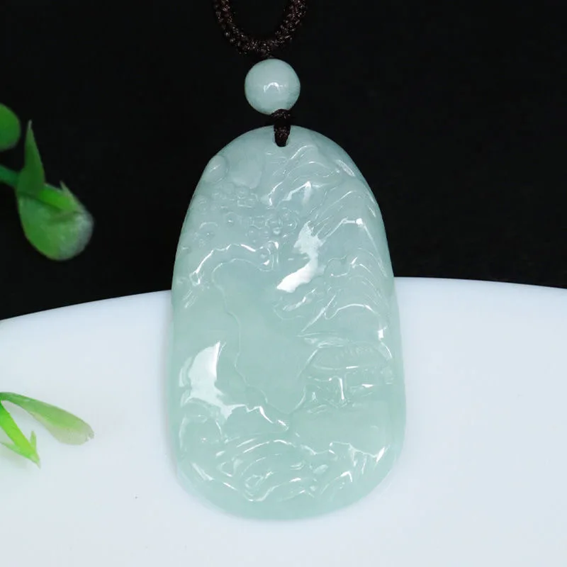 

Natural Myanmar Fake Jadeite Pendant Landscape Pendant Jade Jewelry Factory Live Delivery FC1022402