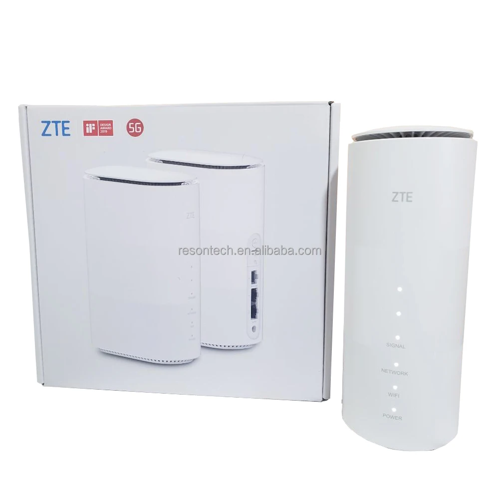 

2021 New Arrival CAT22 X55 Chip 4.6Gbps ZTE MC801A 5G Indoor WiFi CPE WiFi 6 Router Support 5G N41 N78 N79 N1 N28 Band, White