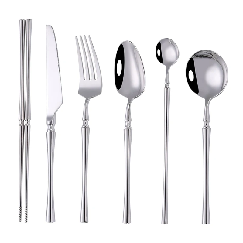 

exquisite high class banquet 18/10 stainless steel mirror polish royal fork spoon and knife flatware