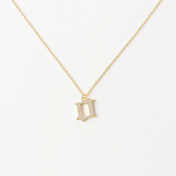 

Zircon iced out pendant 26 tiny letter fashion gold plated necklaces jewelry bulk for women, Colorful, black, white, yellow, pink, red, blue, green