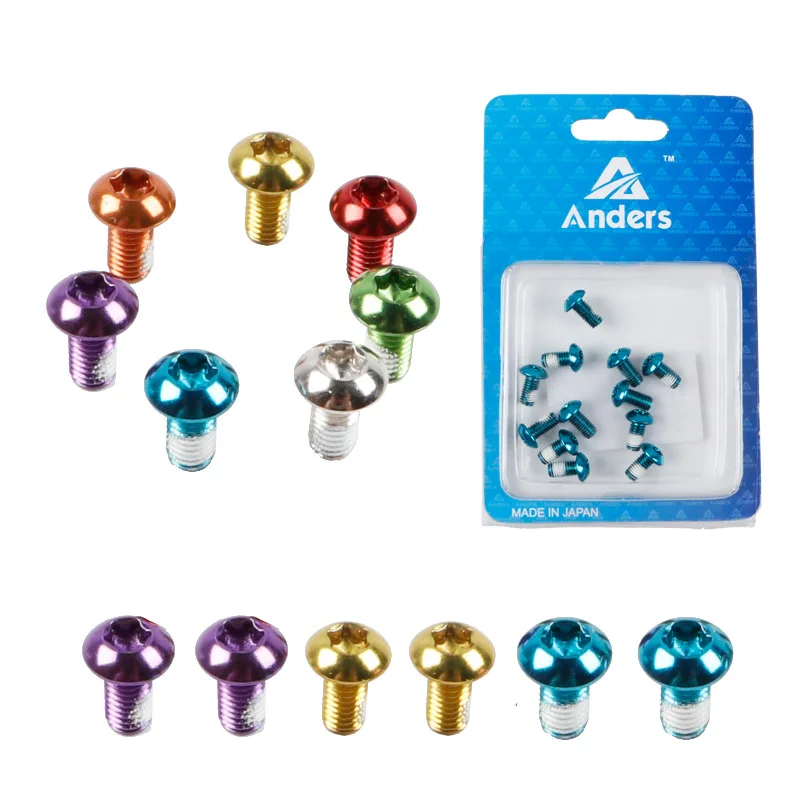 

12pcs Colorful Alloy Steel Bicycle Disc Brake Screws T25 M5x10mm Screws Mountain Bike Disc Brake Rotor Fixing Screws, Red,green,blue,gold,purple,silver,orange