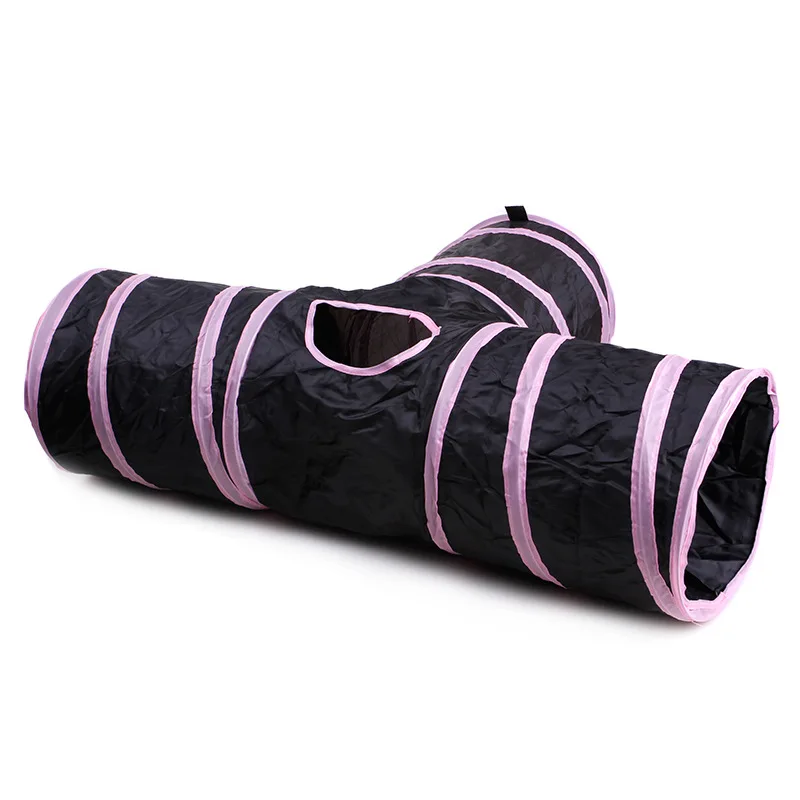 

Portable Three Way Tunnel Toy Foldable Pet Puppy Animal Play Sound Tunnel Cave Interactive Tube Toy