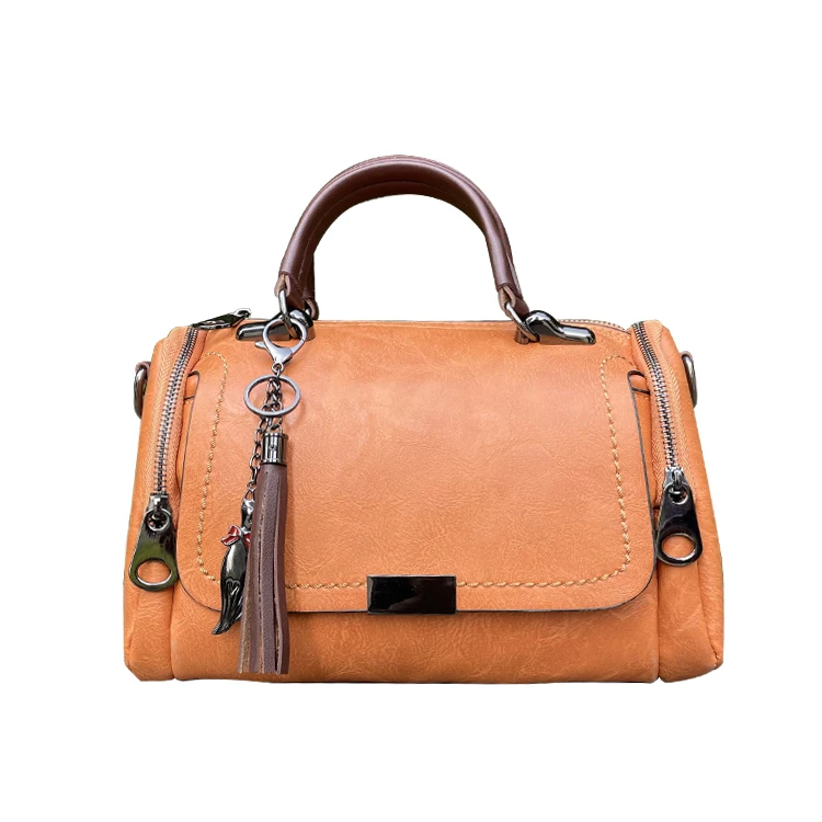 

High Quality Tassel Ornaments Vintage England Style Casual Women's Crossbody Bag PU Leather Handbag