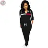9100131 autumn hooded sweatshirt drawstring pants sports suit Women Clothing Two Piece Sets