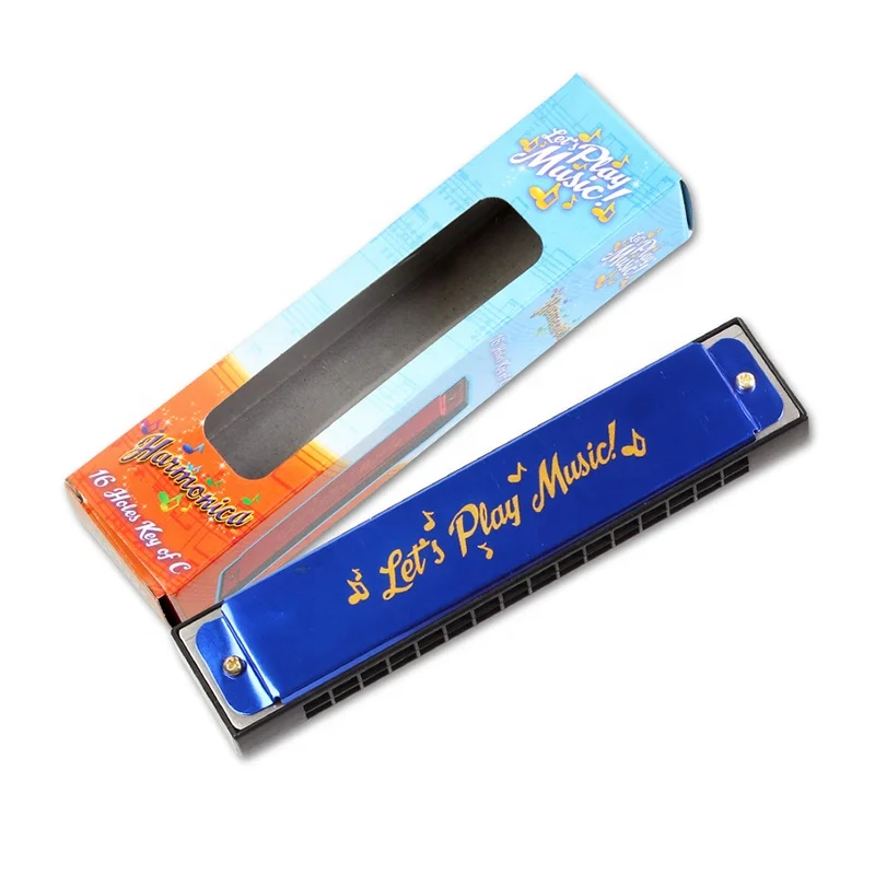 
JDR Wholesale Cheap Children Kid Beginner Students Musical Instrument 10 24 Holes Tremolo Mouth Organ Blue Harmonica For Sale 