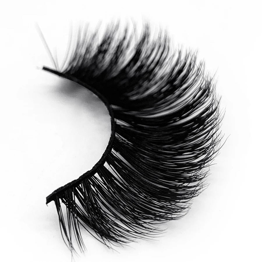 

J M13 Private Logo hand made Real Mink eyelashes super natural soft long thick 19mm false lashes with Soft Cotton Black Band, Natural black