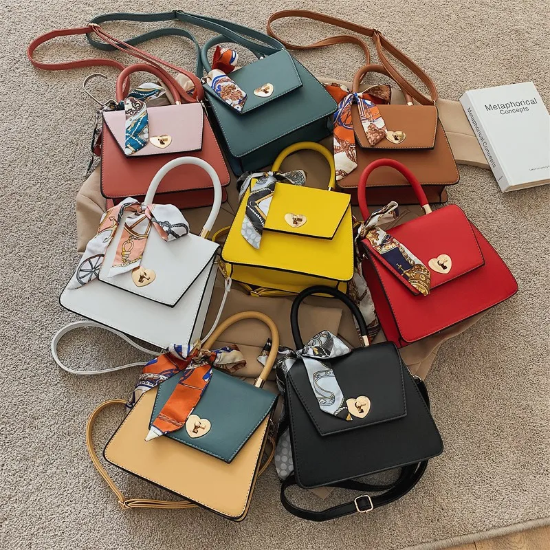 

2021 Trendy fashion women's bags PU shoulder handbag luxurious ladies' tote purse plain custom wholesale ladies cross bag, 9 colors