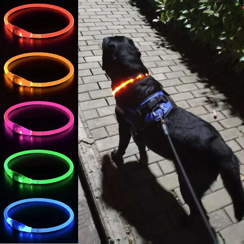

Led dog collar USB rechargeable waterproof led dog collar night safety flashing led dog collar, Picture shows